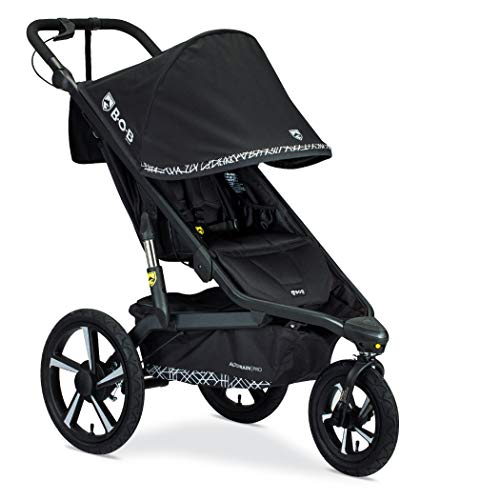 Black Jogging Stroller with Snack Tray and Handlebar Console K979