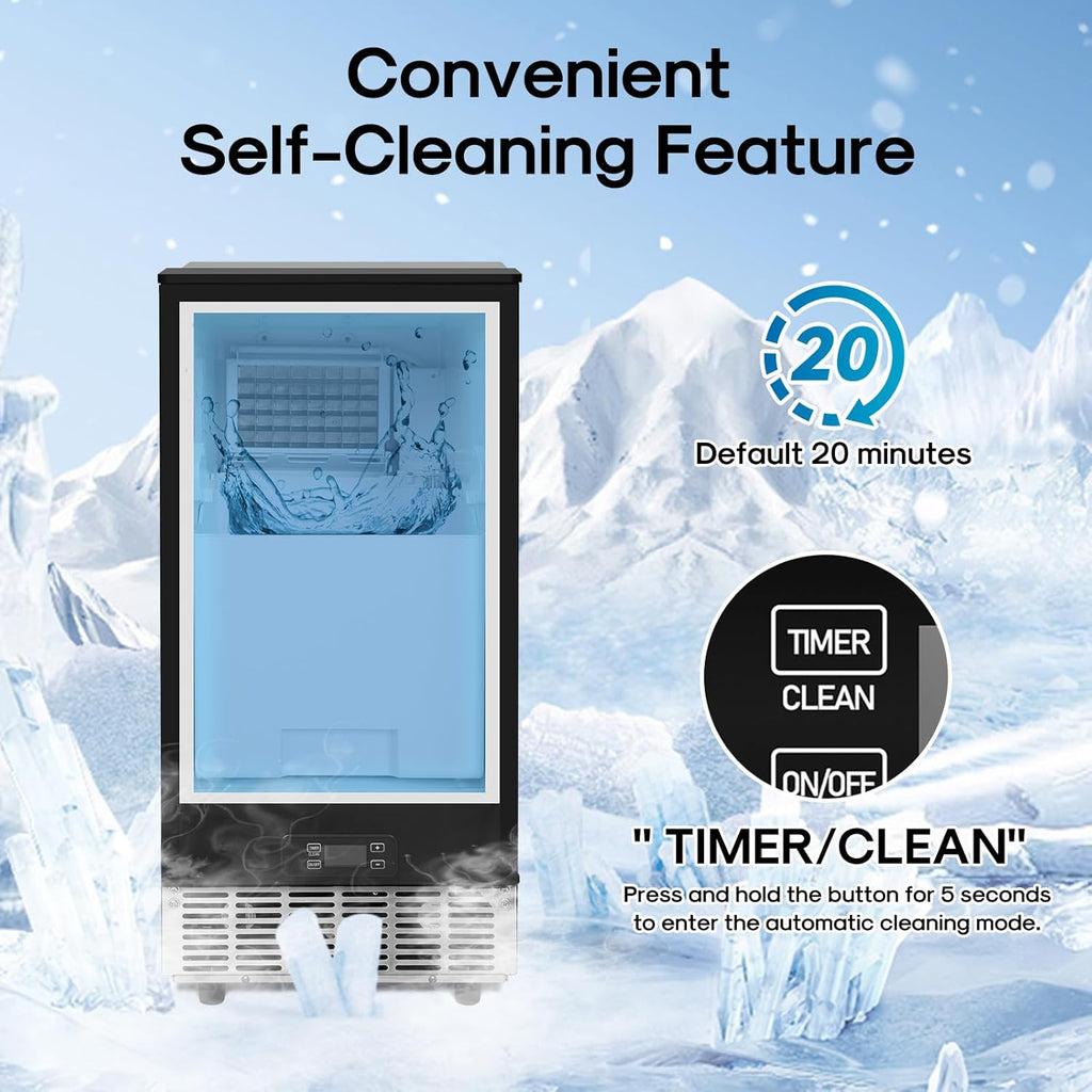 Commercial Ice Maker, Stainless Steel, 80 Lbs/24H H723