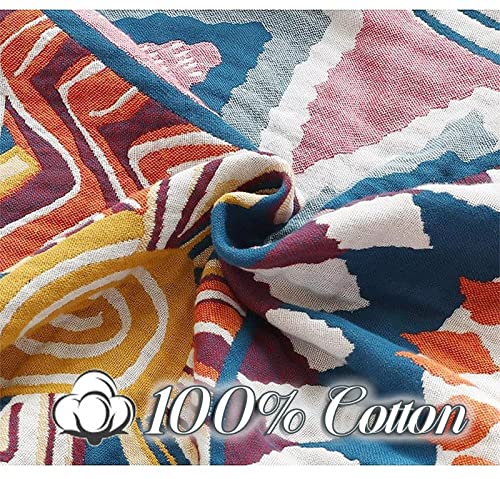 100% Cotton KnitWoven Throw Blanket 78''Wx 90''L Z8544