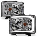 Black Housing LED Strip Bar Headlights With Amber Reflector E704