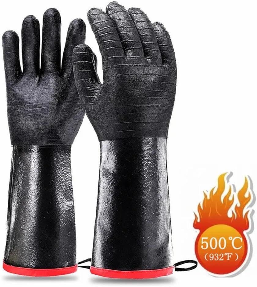 Extreme Heat Resistant Gloves, Waterproof Long Sleeve, Oil Resistant Neoprene Coating (18 inches) K696
