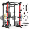 Smith Machine Power Cage with LAT Pull-Down Systems and Cable Attachment E7498