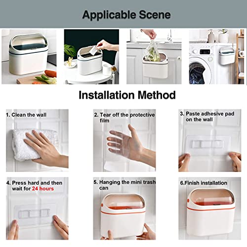 Orange Mini Trash Can with Lid L316