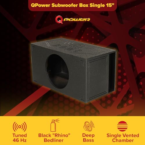 15 Inch Ported Car Subwoofer Sub Box Enclosure with Black Finish Q597