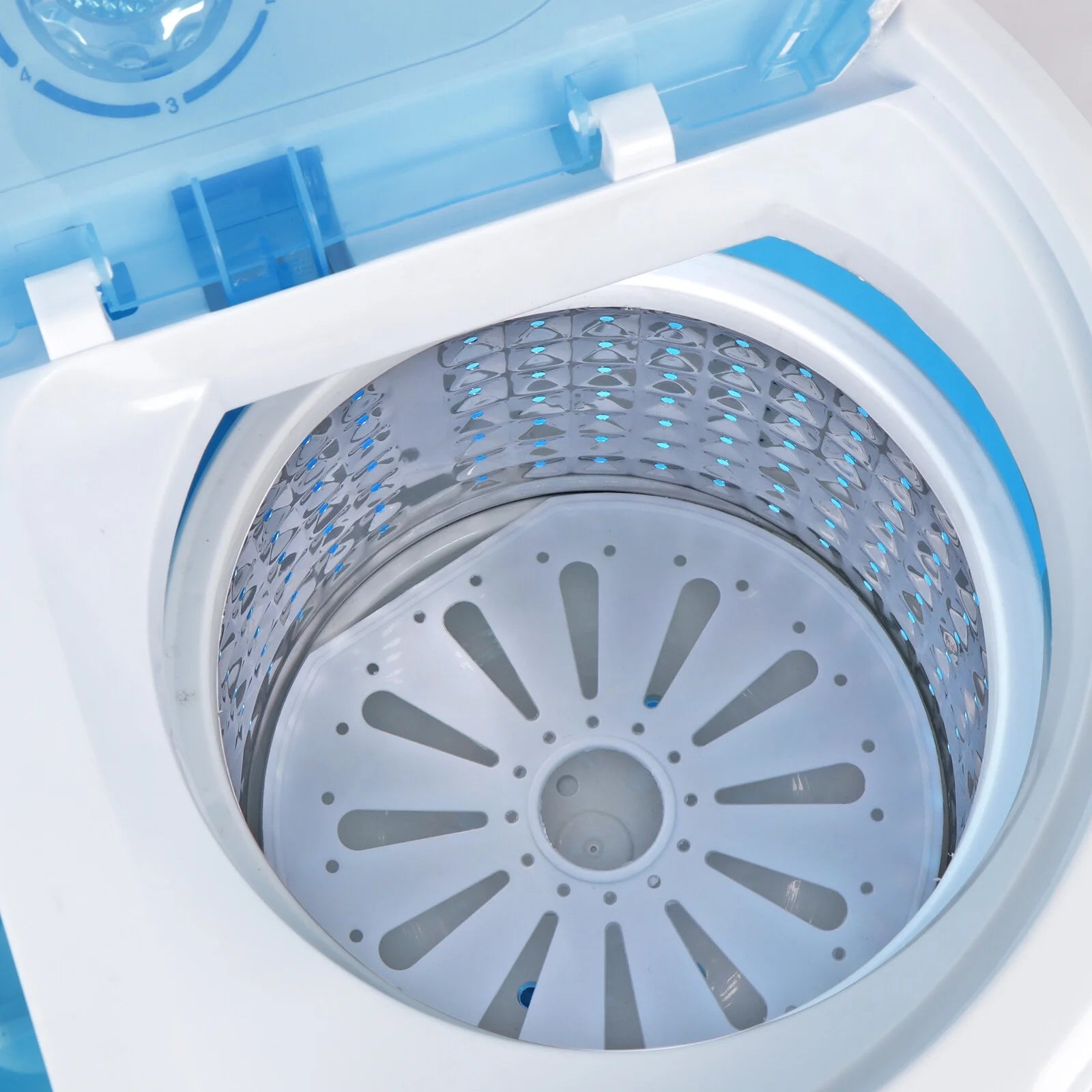 Compact Lightweight Twin Tub Washing Machine 6lbs Washer 4lbs Dryer X52532