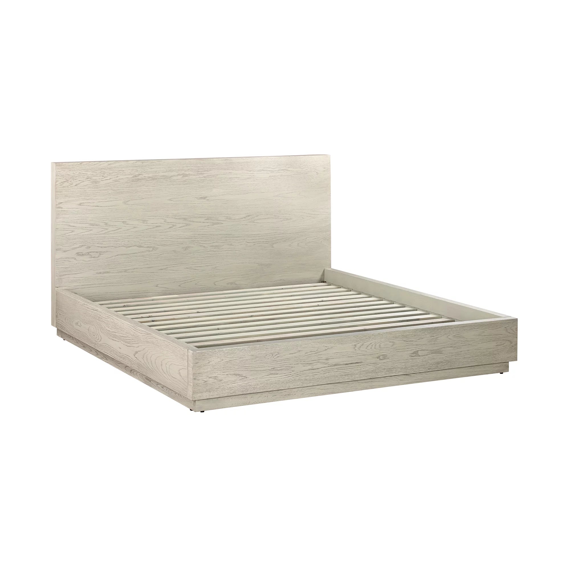Grey Oak Wood Queen Platform Bed Frame Q120