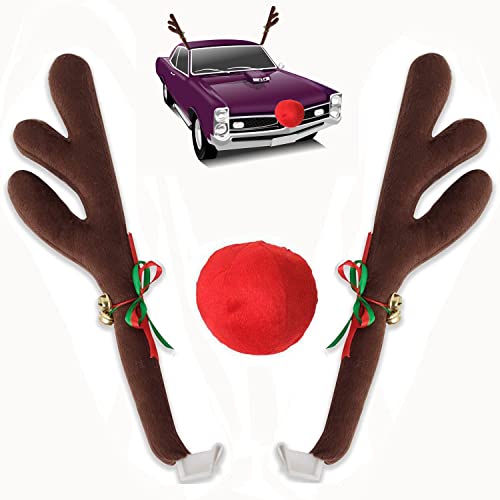 Reindeer Antlers Decoration Kit with Jingle Bells Red Nose Tail J4847