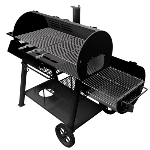 Black Charcoal and Gas Smoker & Grill Y36487