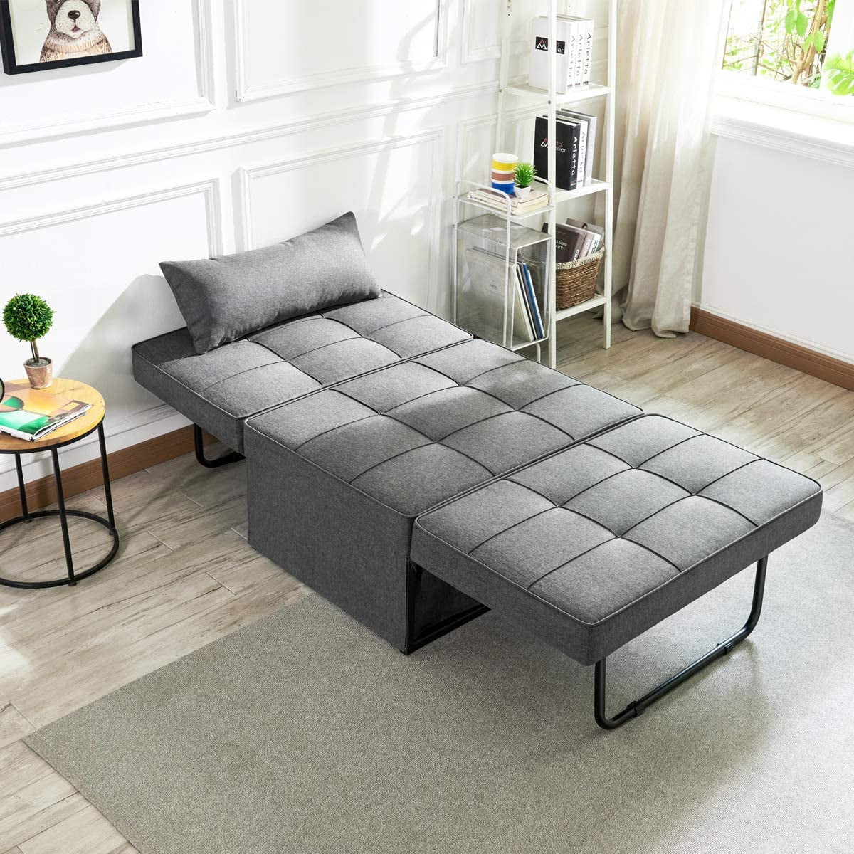 Dark Gray Convertible Sofa Bed I4895