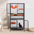 4-Tier Wire Cat Cage Pet Enclosure with Removable Wheels N17241