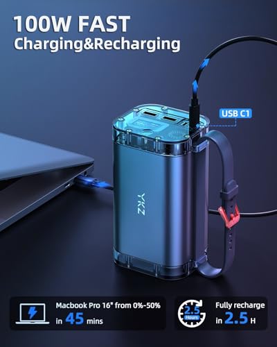 100W 40000mAh Portable Power Bank with Digital Display V596