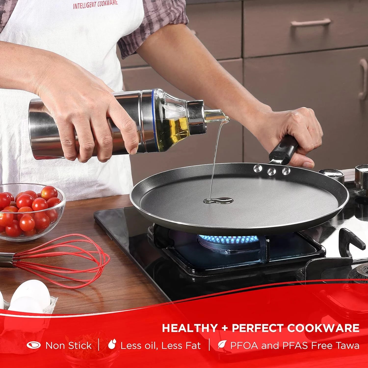 10" Non-Stick Flat Dosa Tawa Griddle Y4619