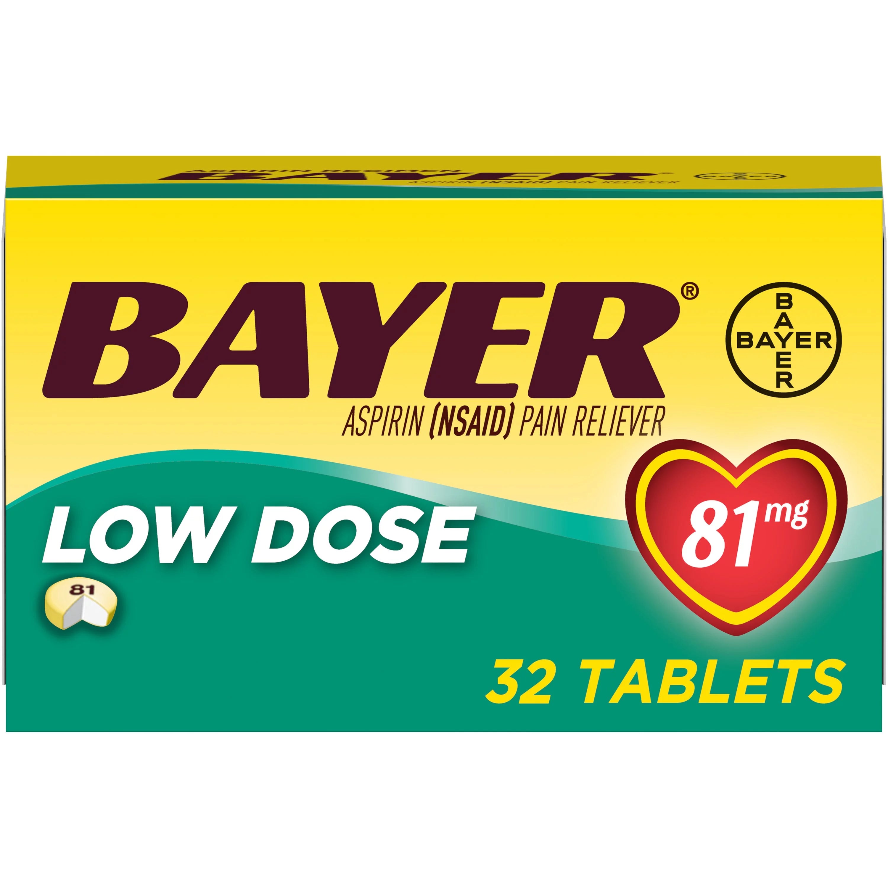 Low Dose Aspirin 81mg, 32 Tabs, 2-Pack M675