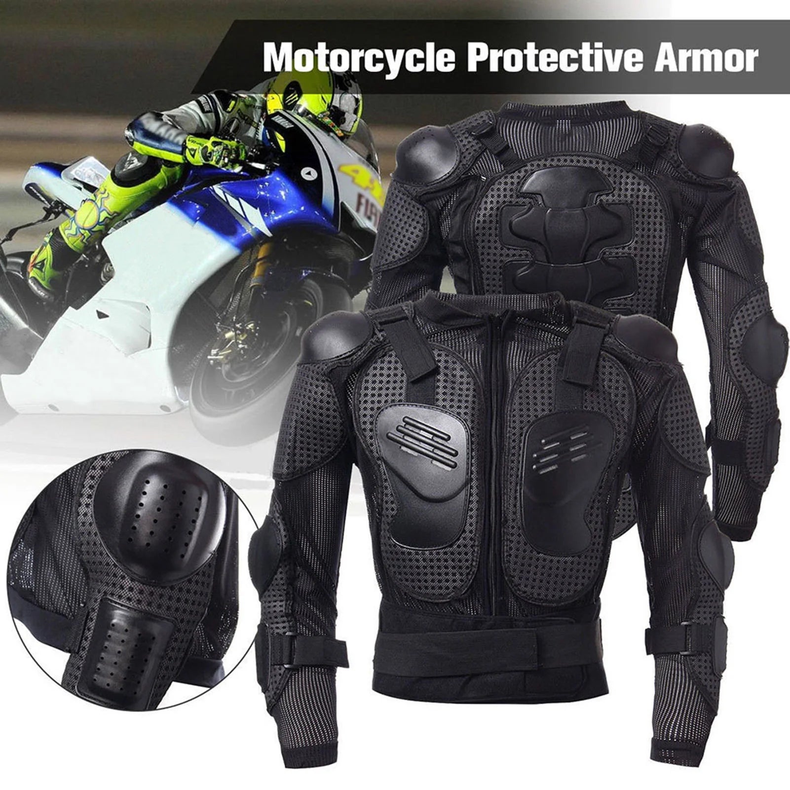 Full Body Motorcycle Riding Jacket with Armor Spine Shoulder Chest Protection J16601