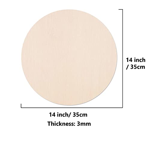 5PCS 14Inch 3 mm Thick Wood Circles D914