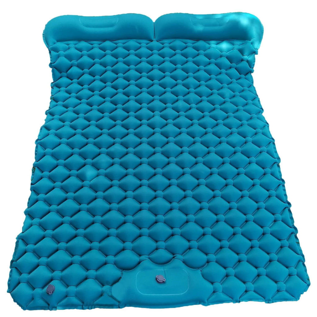 Blue Double Air Mattress with Pillow, 198X120X6cm A5872