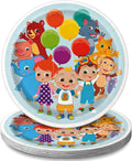 Pack of 8 Multicolor Round Dinner Plates J645631