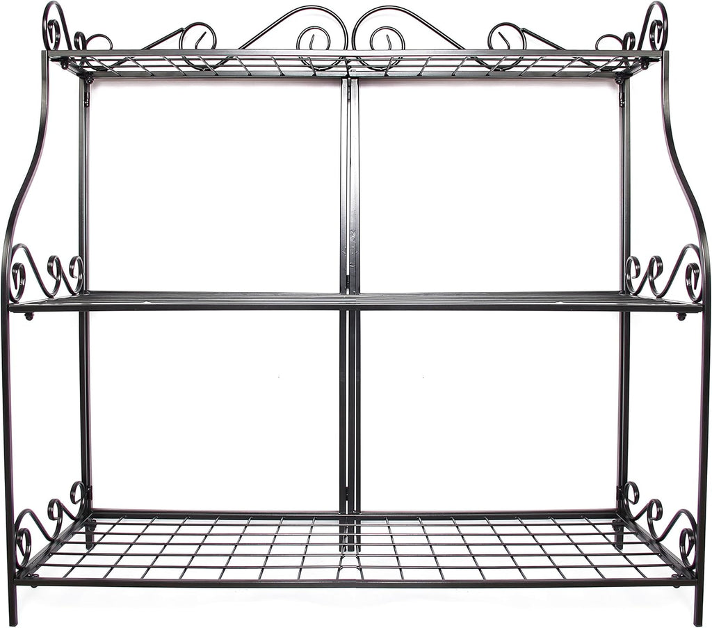 Large Flower Stand Plant Display Freestanding Metal 3-Tier Storage Rack P83180