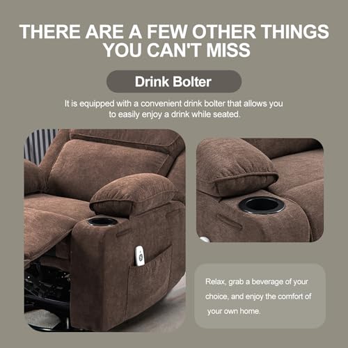 Gray Oatmeal Rocker Recliner Chair with Massage and Heated X320