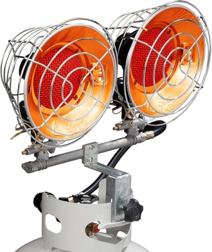 Silver Double Burner 30,000 BTU Propane Gas Tank Top Heater L7959