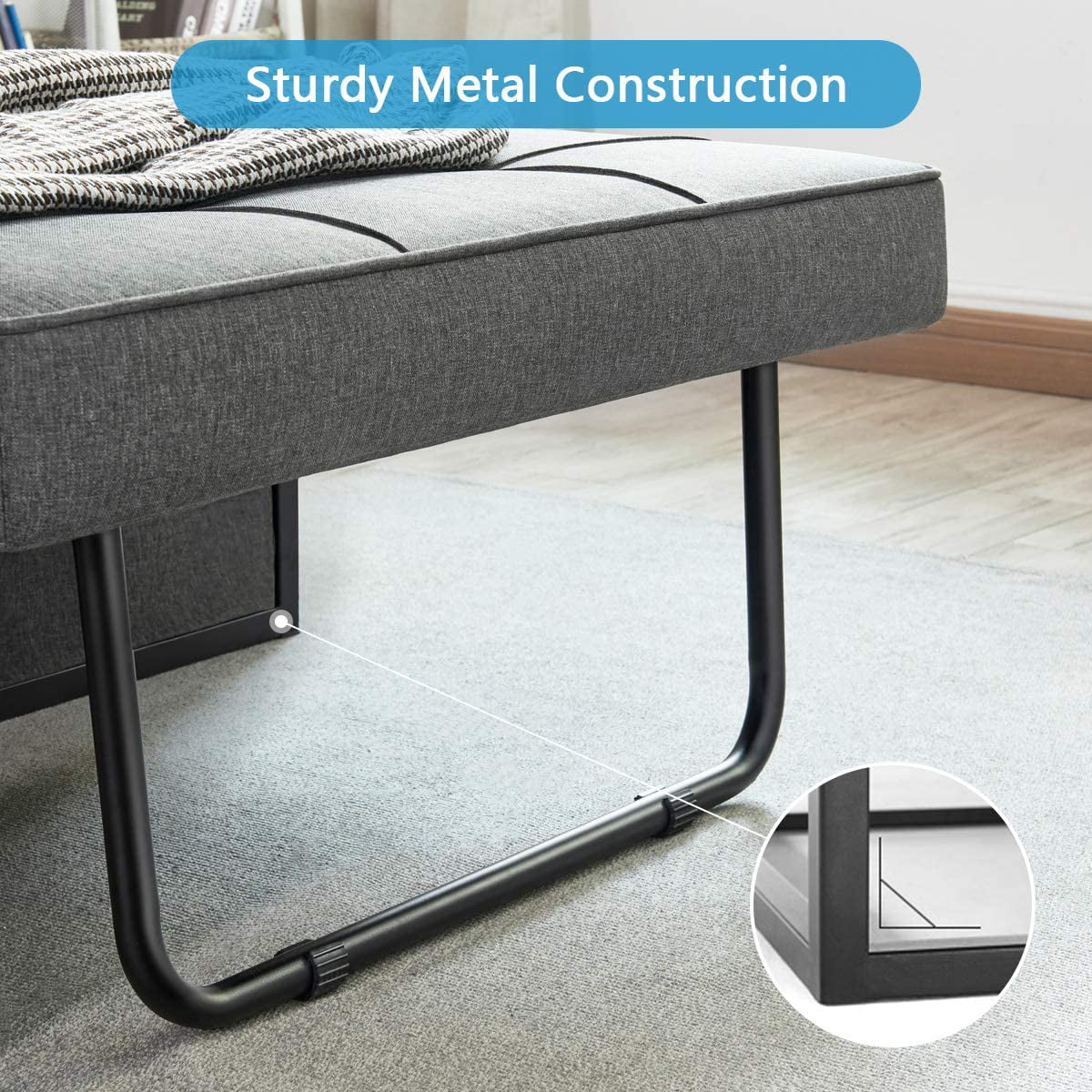Dark Gray Convertible Sofa Bed I4895