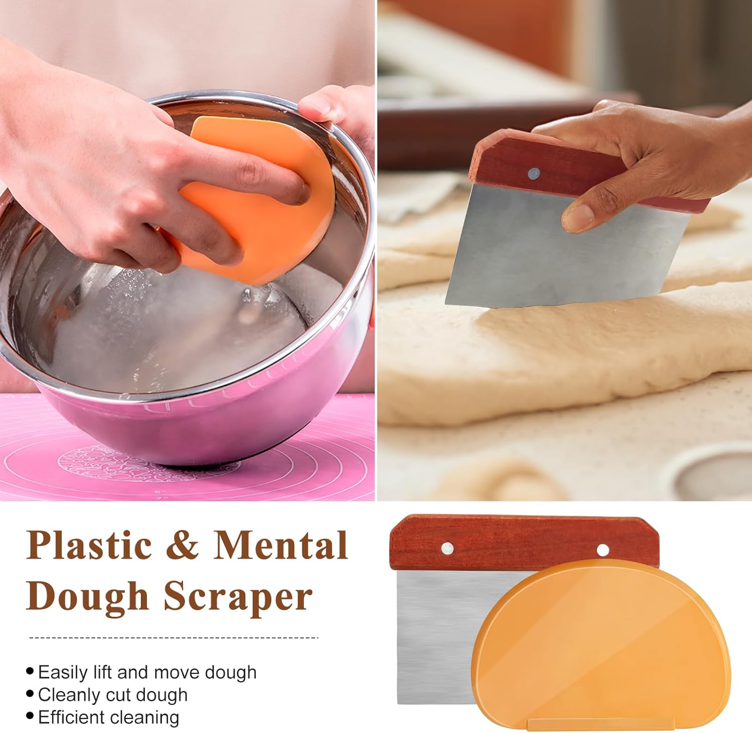 9 Inch Round & 10 Inch Oval Banneton Bread Proofing Basket with Liner, Bread Lame, Dough Scraper, Cleaning Brush H731