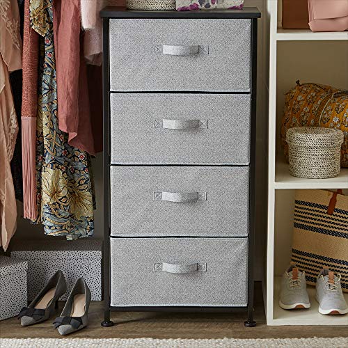 White 4-Drawer Fabric Storage Organizer Unit S620