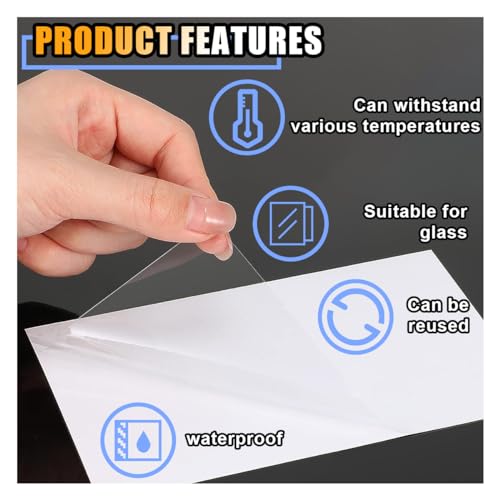 6.3×6.3 Inch Clear Window Static Cling Film Decals (6 Sheets) V29508