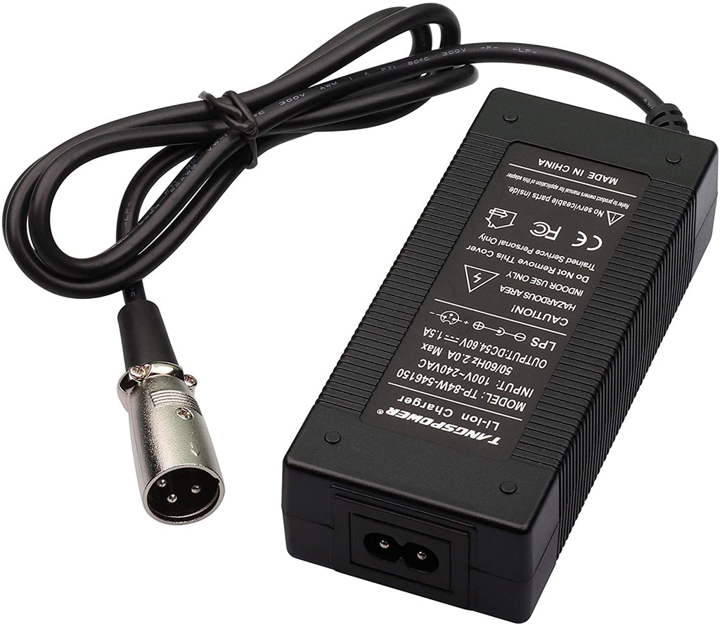 48V 54.6V 1.5A Electric Bike Charger 3-pin XLR Male Plug for 13S Lithium K796