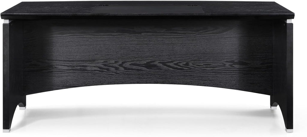 Black Oak Wood Desk with Leather Writing Pad B97868