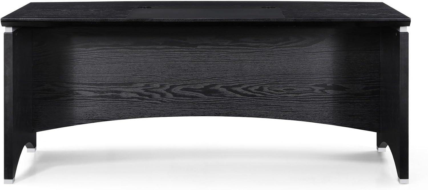 Black Oak Wood Desk with Leather Writing Pad B97868
