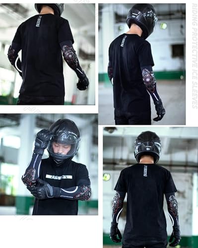 Motorcycle Knee Elbow Shin Guard Pads with Cooling Arm Sleeves B426