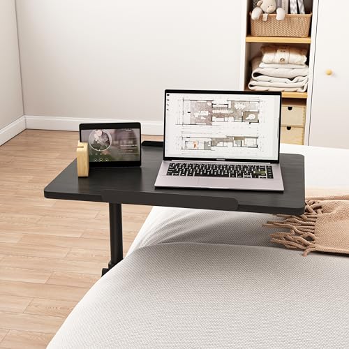 Grey Overbed Bedside Table with Mobile Tray Desk K3622