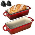 Blue Enameled Cast Iron Bread Loaf Pan with Lid 3.4QT 9x5 Inch O132396