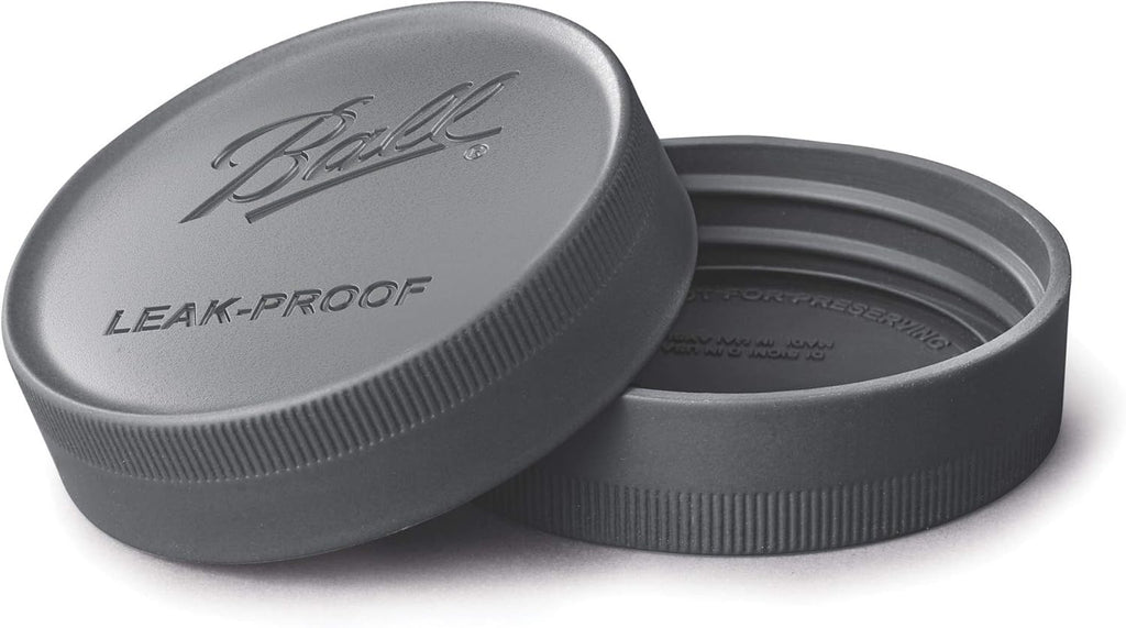 Black Plastic Leak-Proof Lids for Canning Jars, 6/Pack I123