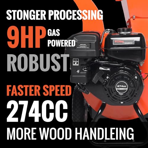 7 HP 212cc Gas Powered Wood Chipper Shredder Mulcher J97954