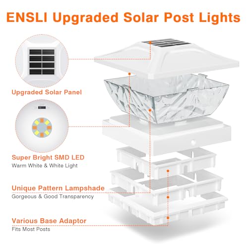 12 Pack Solar Post Cap Lights for 4x4 4.5x4.5 5x5 Posts M6102