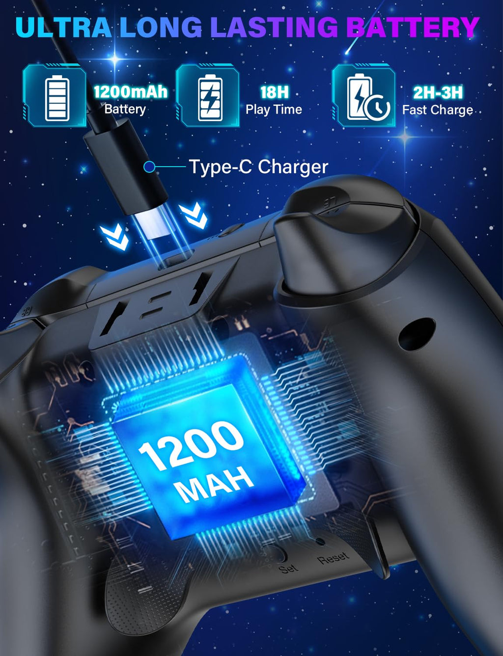 Wireless Switch Pro Controller with 1200mAh Rechargeable Battery P24998