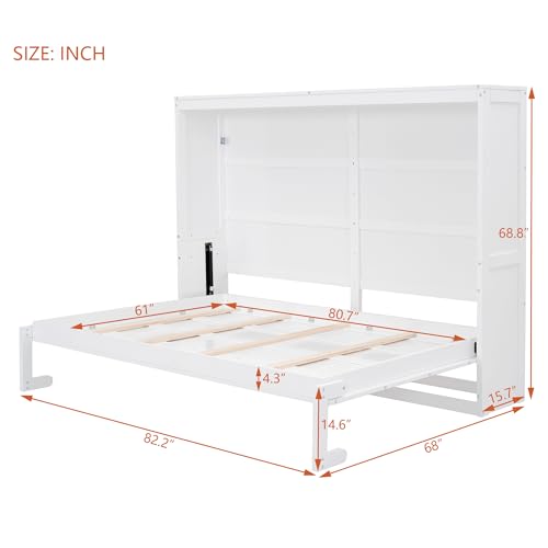 Queen Size Folding Bed Cabinet with Shelf A1529