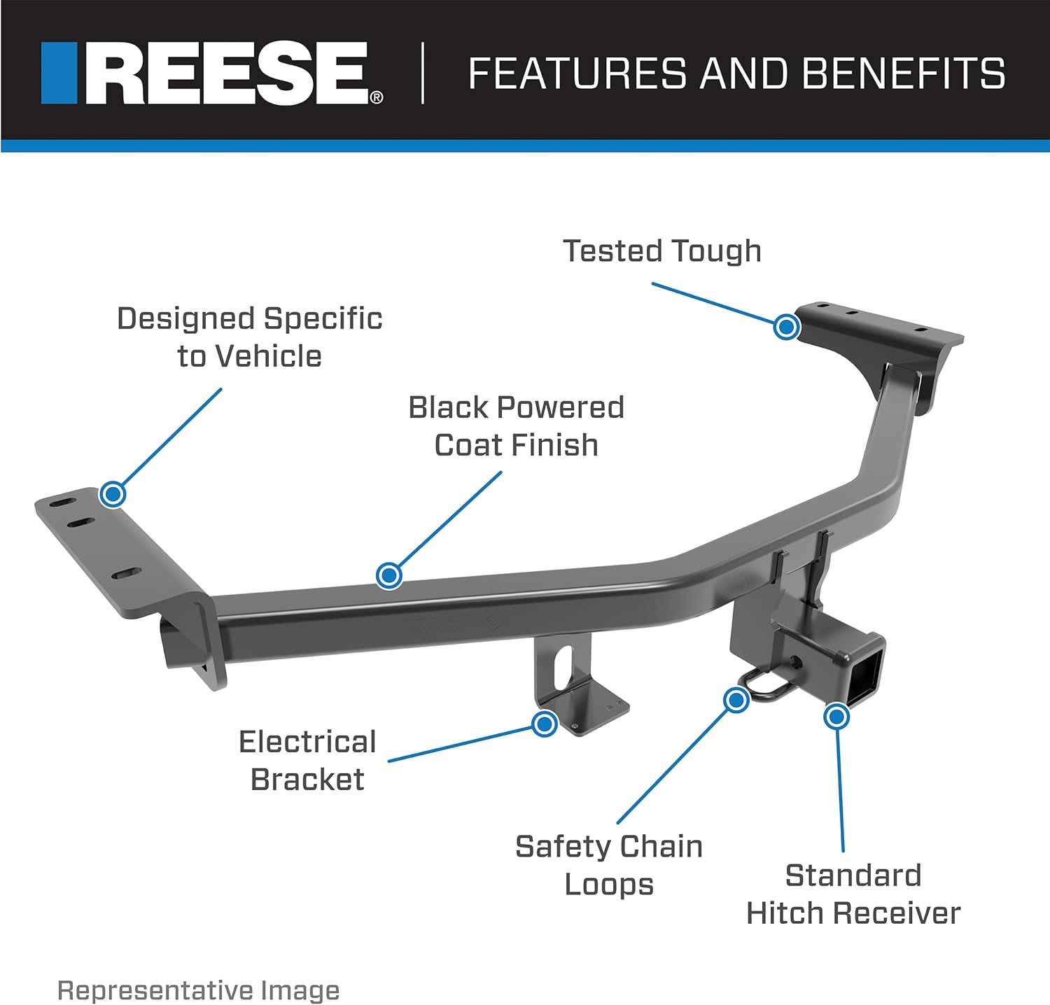 Black Class III Hitch with 2" Square Receiver F427