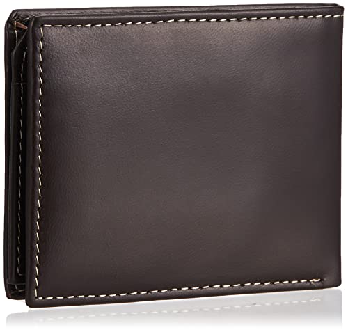 Black Leather Wallet with Attached Flip Pocket B25425
