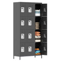 Metal Locker 3 Doors 72" Tall Steel Storage Locker with Shelves and Hooks S19364