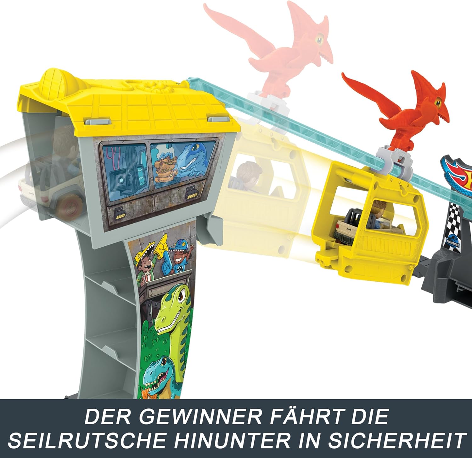 RacerVerse Jurassic World Blue’s Raptor Rush Track Set with 2 Die-Cast Racers Q1917