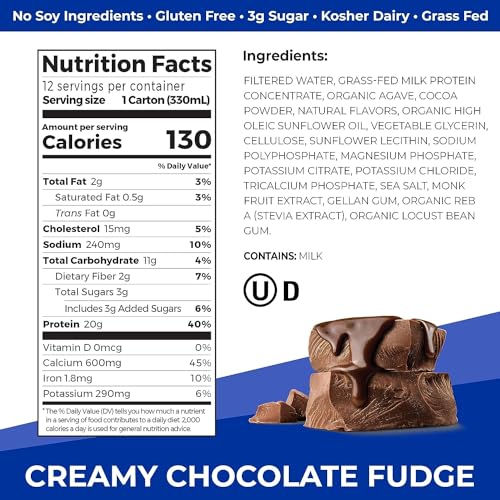 Vanilla Bean 20g Whey Protein Shake, 11 Fl Oz (Pack of 12) R8982