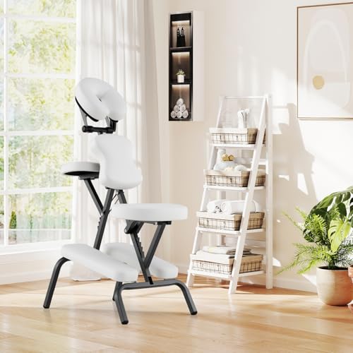 White Portable Massage Chair with Carrying Bag X502
