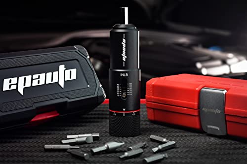 Black 10 to 65 inch-pound Torque Screwdriver Wrench with 10 Bits Set E1580