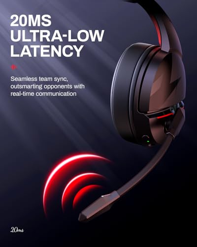 Black Wireless Gaming Headset with 2.4GHz Bluetooth 5.3, 100Hrs Battery, Noise Canceling Mic, 50mm Drivers R796345