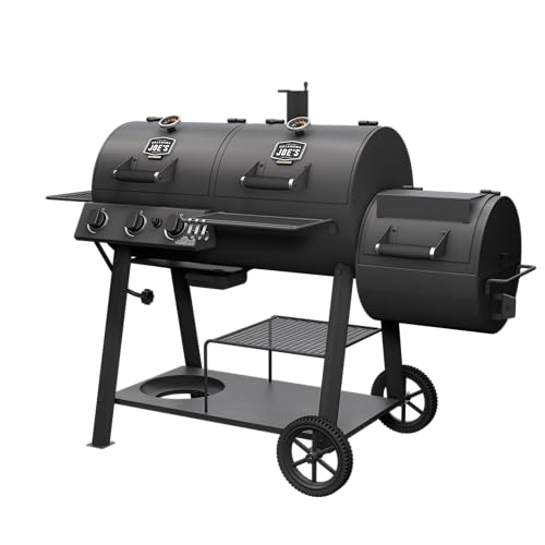 Black Charcoal and Gas Smoker & Grill Y36487