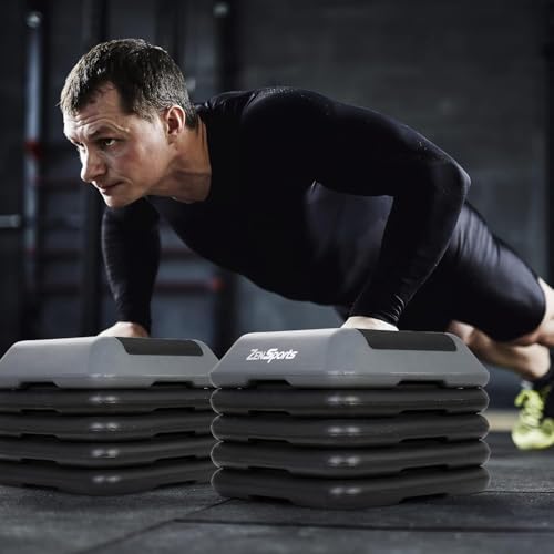 Aerobic Step Exercise Platform with 4 Risers Adjustable Height 4"-6''-8''-10''-12" E159