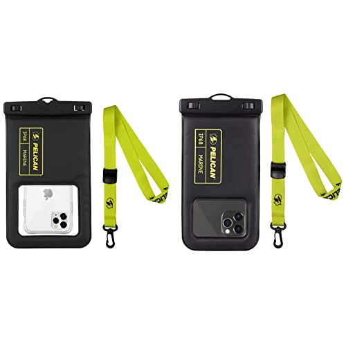 IP68 Waterproof Floating Phone Pouch Black Hi Vis Yellow Regular and XL Size C967